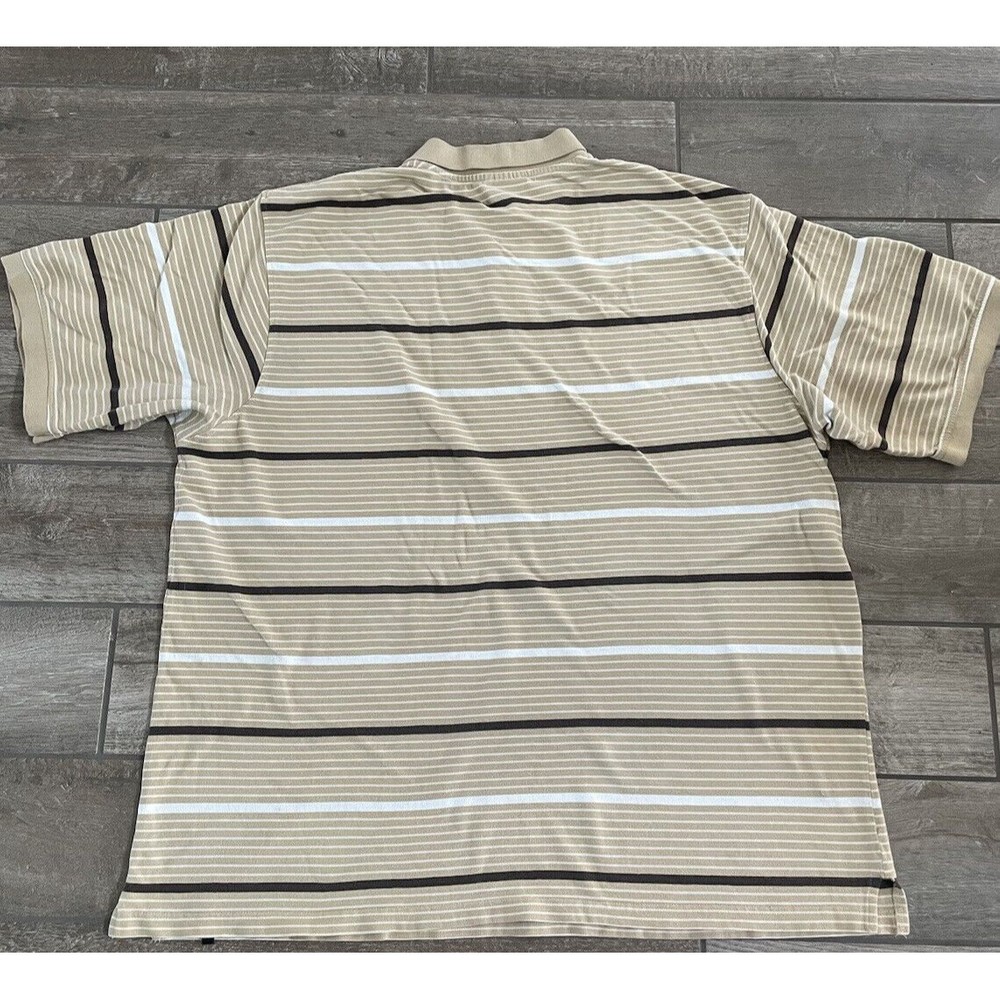 Southpole Authentic Collection Striped Polo 5Xl Tan Brown White Shirt Sleeve - Picture 4 of 4